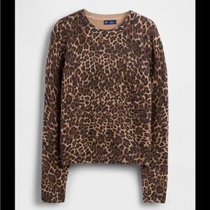 GAP CashSoft Leopard Print Crew